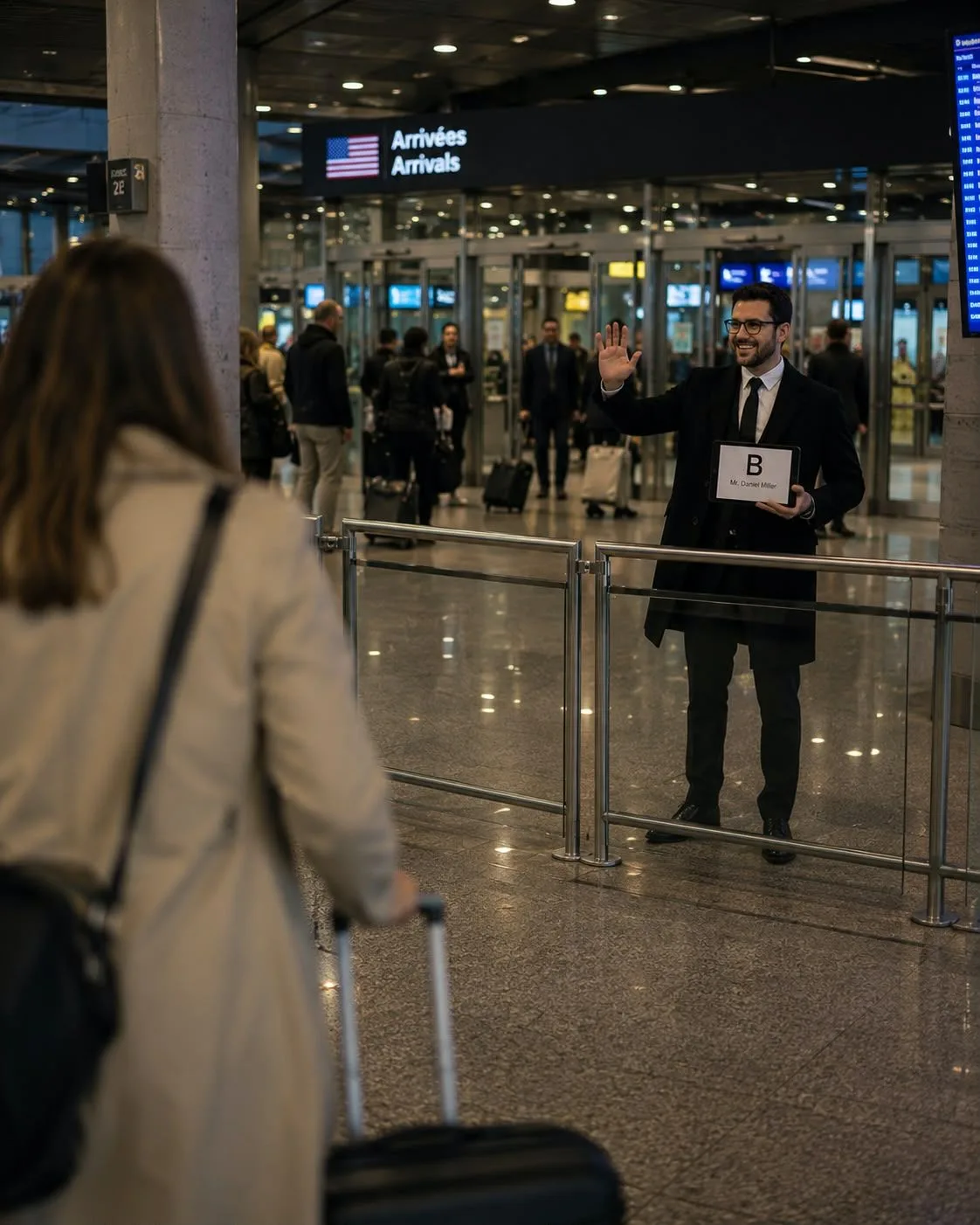 A modern airport terminal at arrival